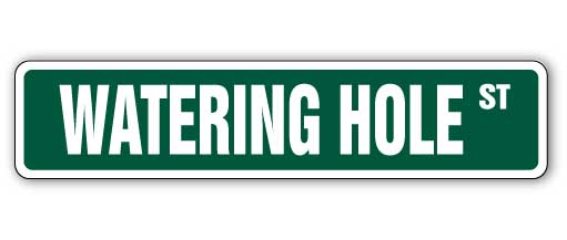WATERING HOLE Street Sign