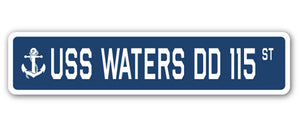 USS WATERS DD 115 Street Sign