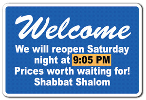WELCOME SHABBAT SHALOM Sign
