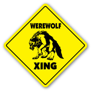 Werewolf Crossing Vinyl Decal Sticker