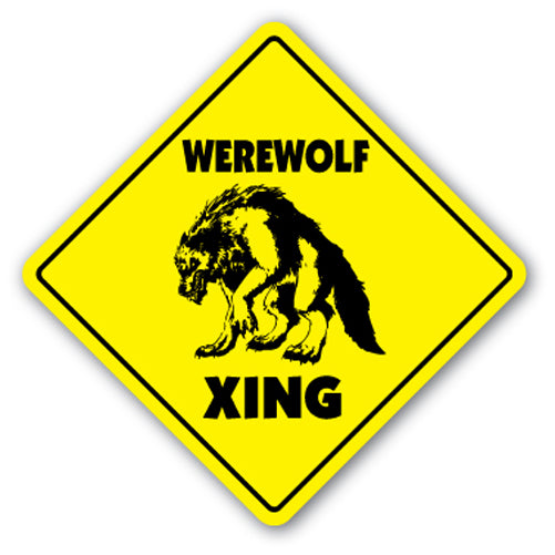 Werewolf Crossing Vinyl Decal Sticker