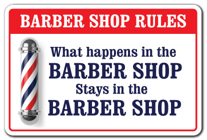 What Happens In The Barber Shop Vinyl Decal Sticker