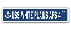 USS WHITE PLAINS AFS 4 Street Sign