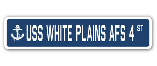 USS WHITE PLAINS AFS 4 Street Sign