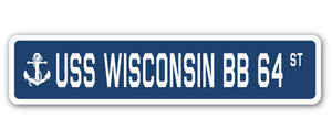 USS Wisconsin Bb 64 Street Vinyl Decal Sticker