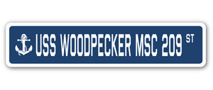 USS WOODPECKER MSC 209 Street Sign