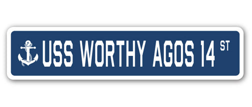 USS WORTHY AGOS 14 Street Sign