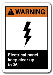 Warning Sign - Electrical Panel Keep Clear Up To 36"