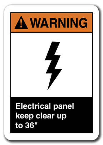 Warning Sign - Electrical Panel Keep Clear Up To 36