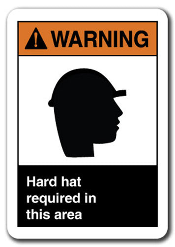 Warning Sign - Hard Hat Required In This Area