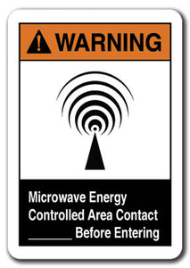 Warning Sign - Rf Microwave Energy Controlled Area Contact