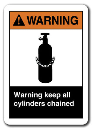 Warning Sign - Warning Keep All Cylinders Chained
