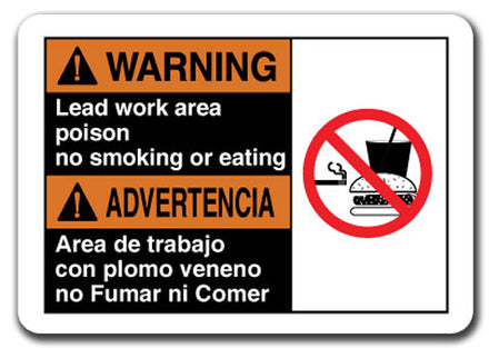 Warning Sign - Warning Lead Work Area Poison (Bilingual)