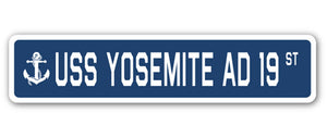 USS YOSEMITE AD 19 Street Sign