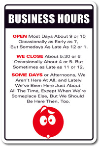 Business Hours Sign