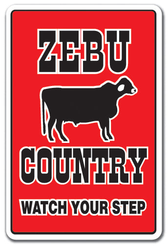 Zebu Country Vinyl Decal Sticker